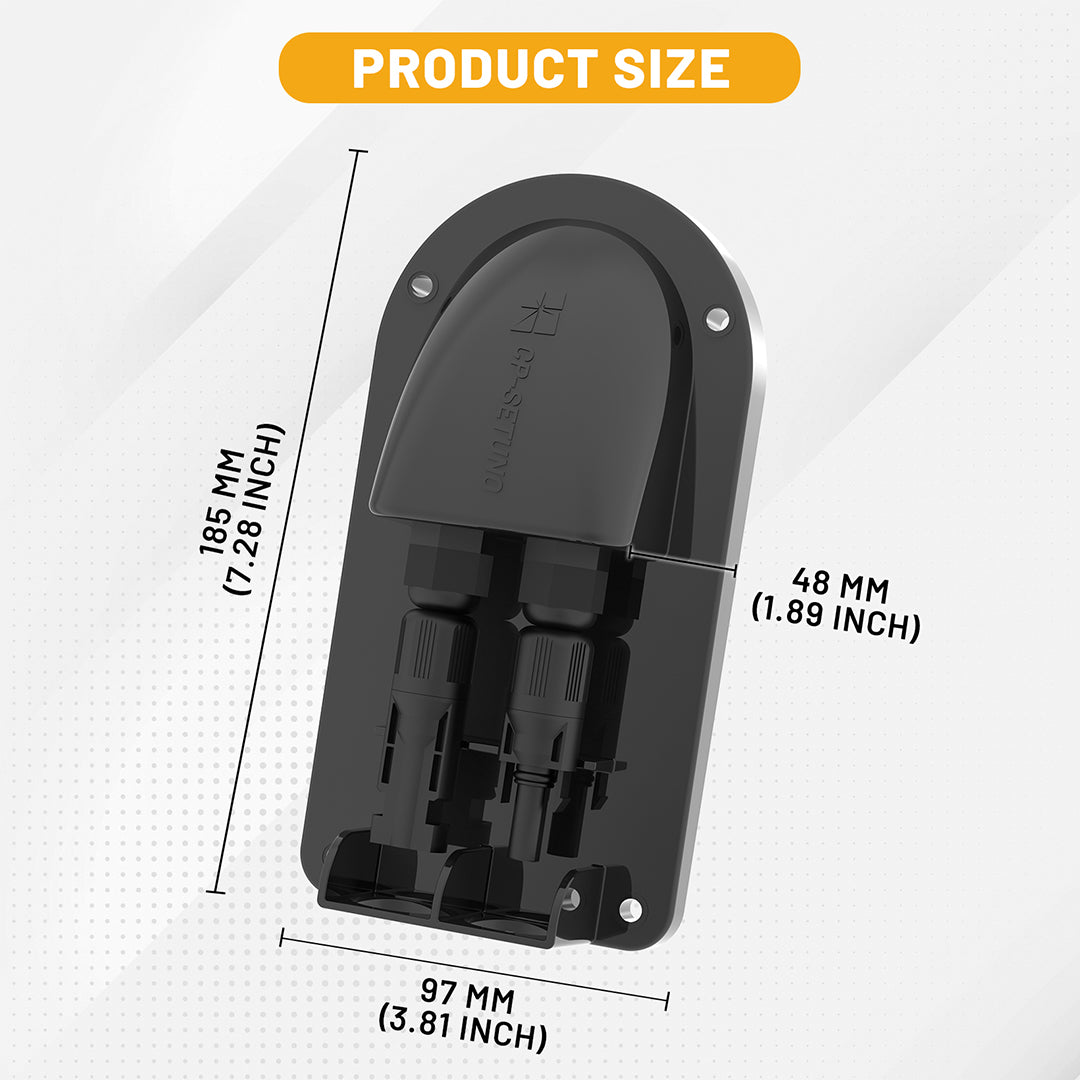 Solar Double Cable Entry Gland Box ABS for Marine, RV, Caravan, Boat